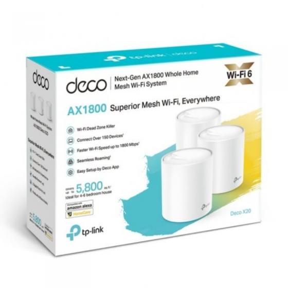 Sistema Mesh TP-Link Deco X20 1800Mbps/ 2.4GHz 5GHz/ Pack de 3