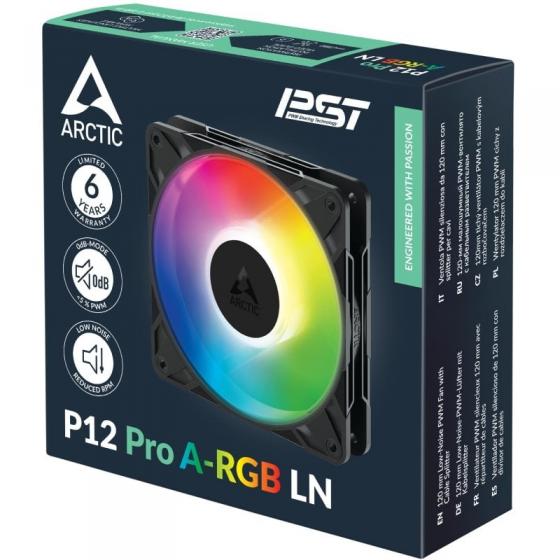 Ventilador Arctic P12 Pro A-RGB LN/ 12cm/ Negro