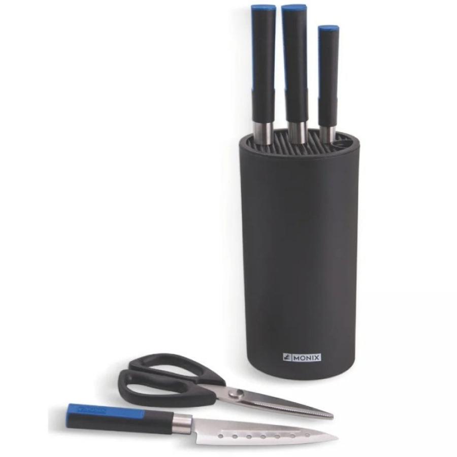 Pack 6 Piezas Monix Solid+ M355003/ 4 Cuchillos Santoku/ 1 Tijeras Solid Pro/ 1 Tacoma Organizadora
