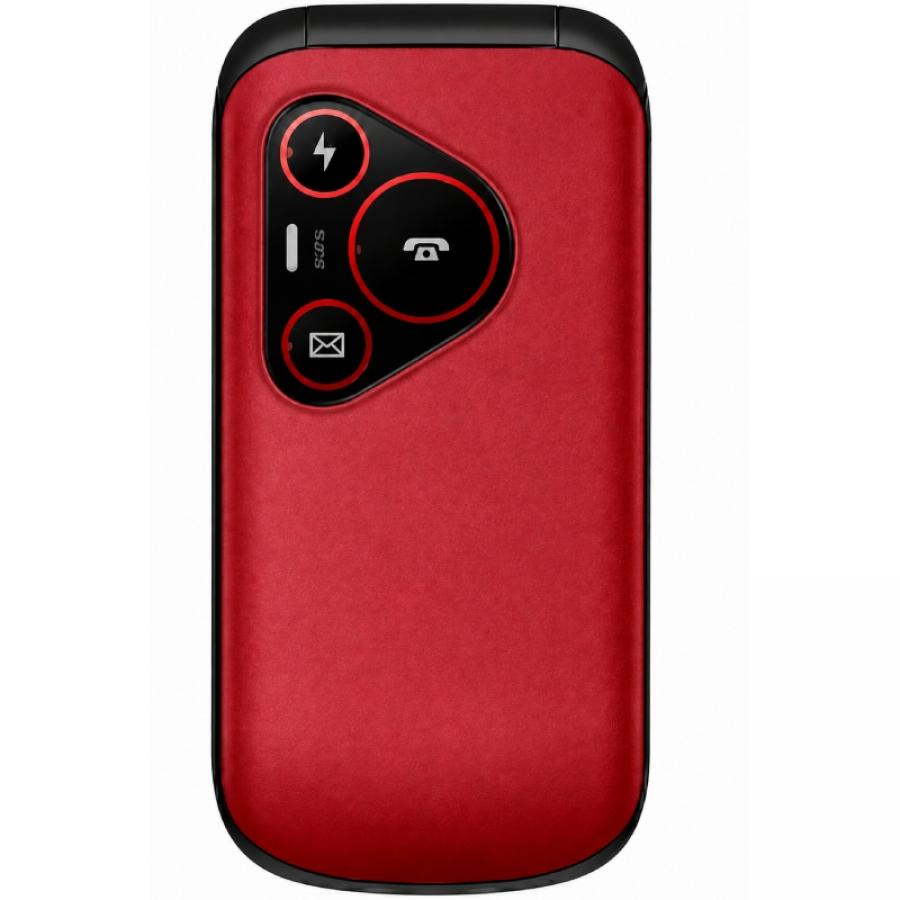 Teléfono Móvil Sunstech CELT24 para Personas Mayores/ Rojo