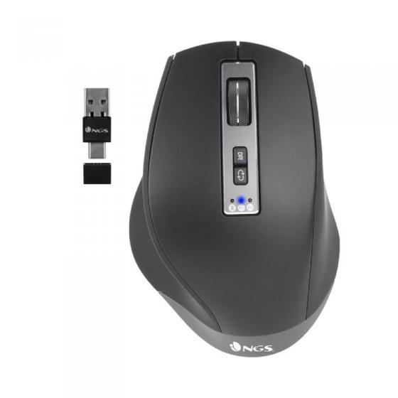 Ratón Inalámbrico NGS BLUR-RB Hasta 3200 DPI Negro