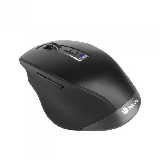 Ratón Ergonómico Inalámbrico NGS BLUR-RB/ Batería recargable/ Hasta 3200 DPI/ Negro