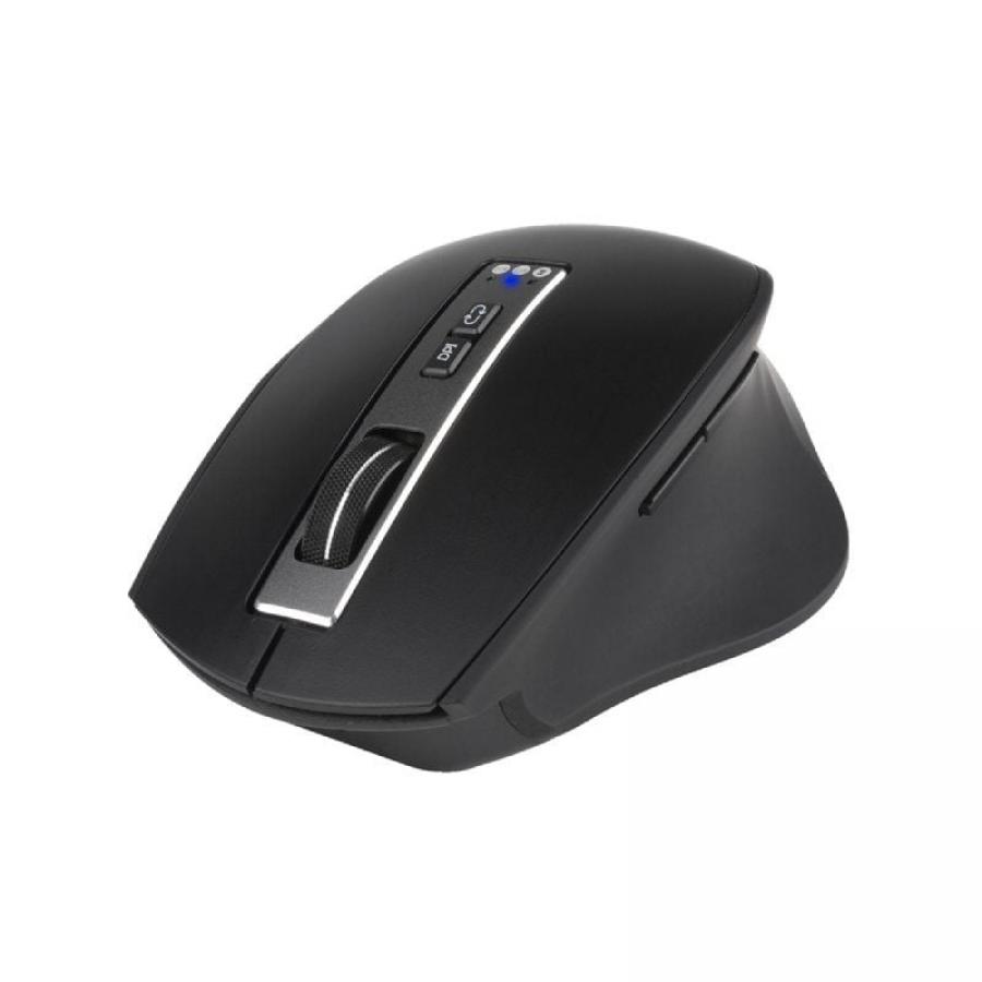 Ratón Ergonómico Inalámbrico NGS BLUR-RB/ Batería recargable/ Hasta 3200 DPI/ Negro