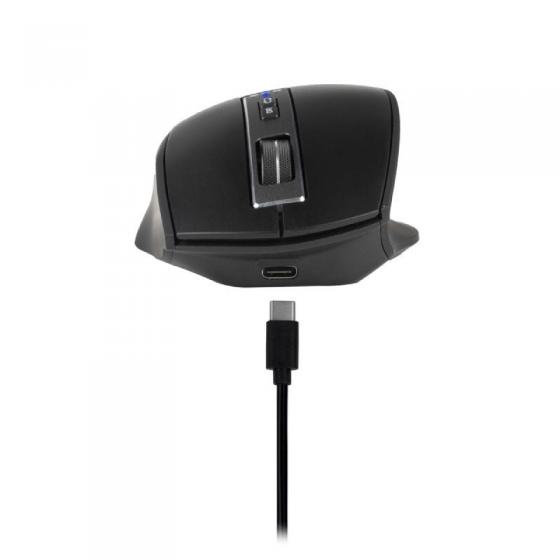 Ratón Ergonómico Inalámbrico NGS BLUR-RB/ Batería recargable/ Hasta 3200 DPI/ Negro