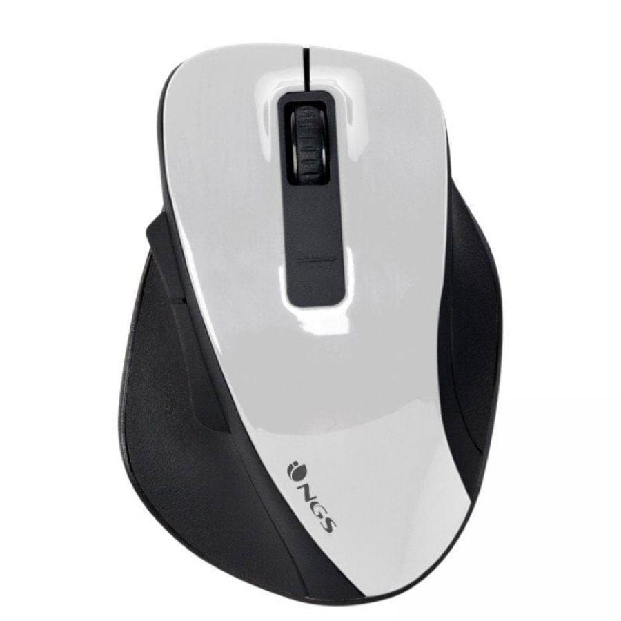 Ratón Inalámbrico NGS Bow/ Hasta 1600 DPI/ Blanco