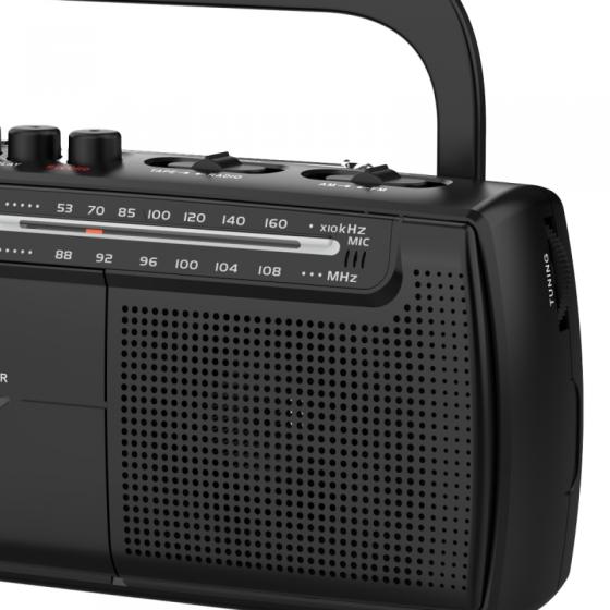 Radio Cassete Daewoo DW1108/ con Cable/ a Pilas/ Negra