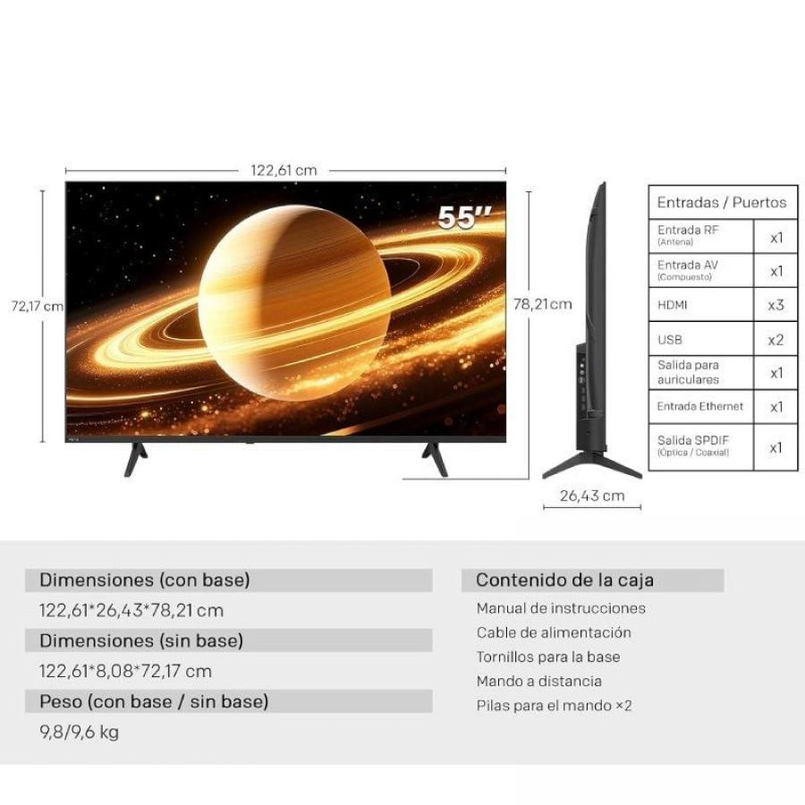 Televisor Metz QLED MiniLED 55MNH7000Z 55'/ Ultra HD 4K/ Smart TV/ WiFi