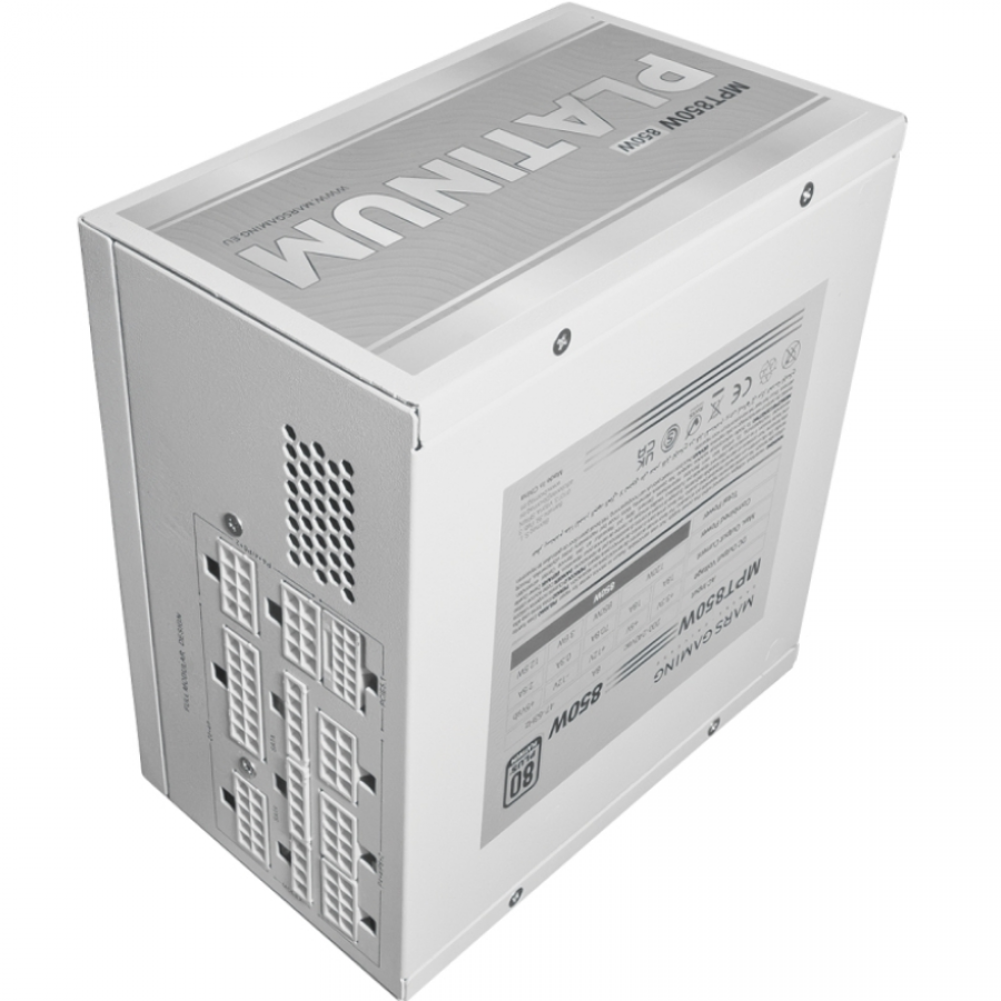 Fuente de Alimentación Mars Gaming MPT850/ 850W/ Ventilador 14cm/ ATX 3.1/ PCIe 5.1/ 80 Plus Platinum/ Blanca