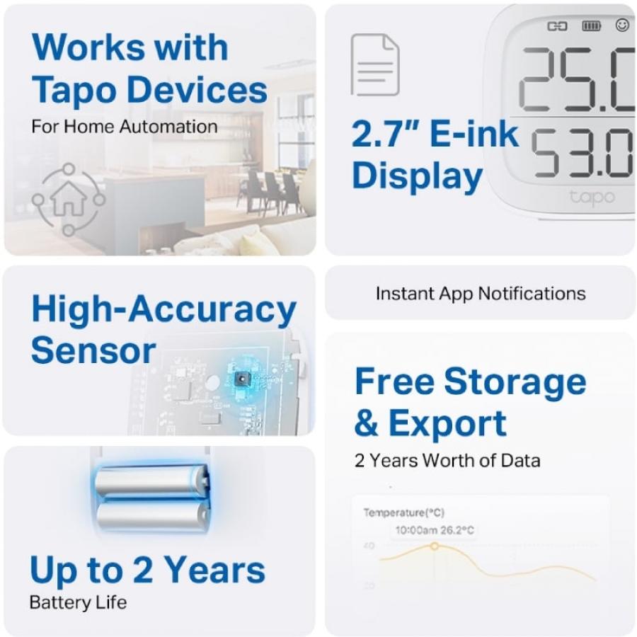 Sensor de Temperatura y Humedad TP-Link Tapo T315
