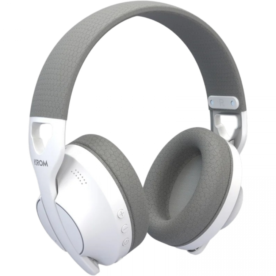 Auriculares Gaming Inalámbricos con Micrófono Krom Phase/ Bluetooth/ Jack 3.5/ USB 2.0/ Blancos