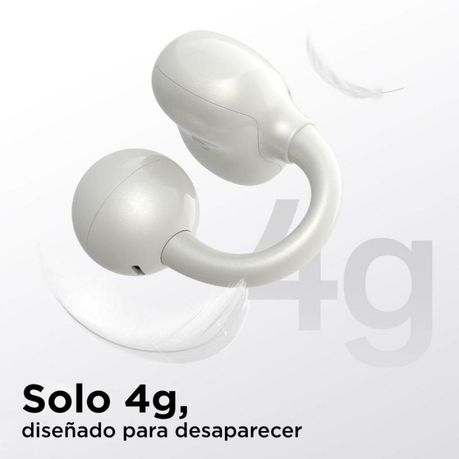 Auriculares Deportivos de Conducción Aérea OpenRock E OPACE02 V2 con estuche de carga/ Autonomía 7h/ Blancos