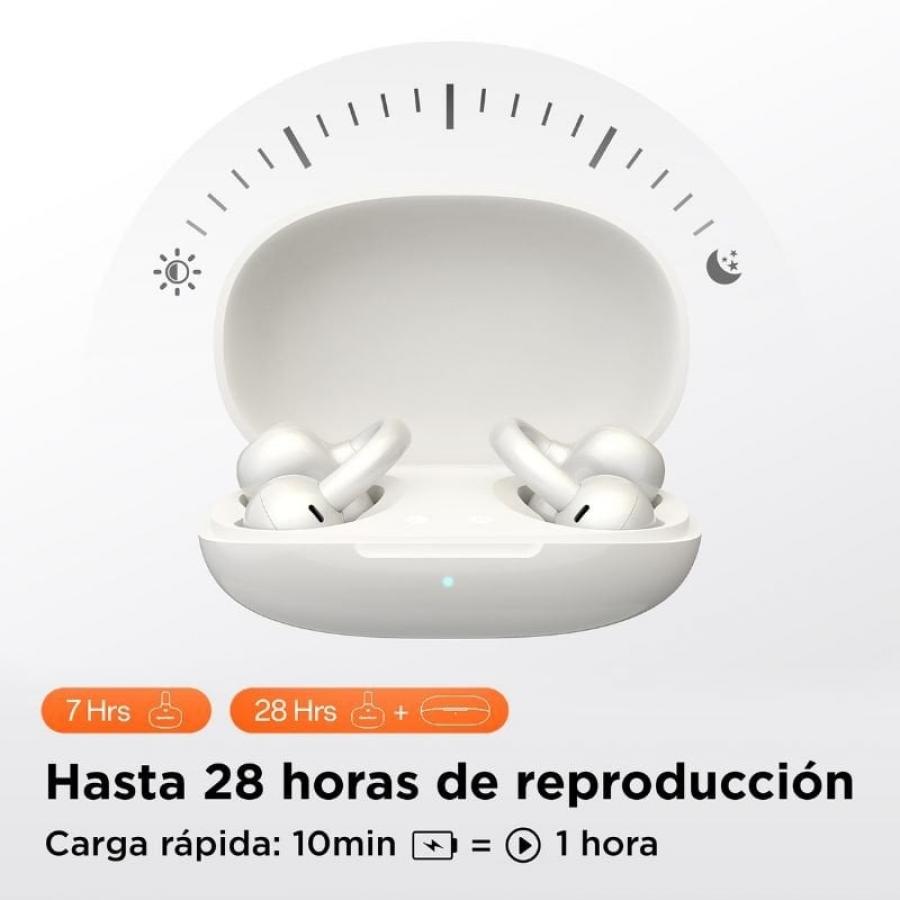 Auriculares Deportivos de Conducción Aérea OpenRock E OPACE02 V2 con estuche de carga/ Autonomía 7h/ Blancos