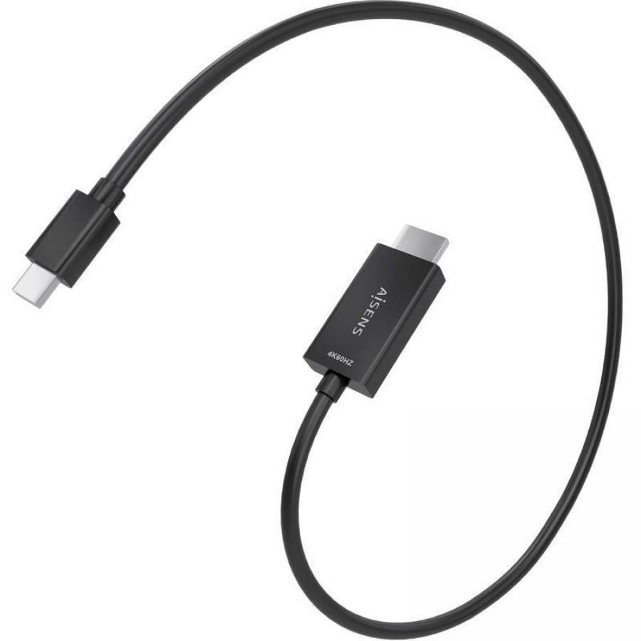 Cable Conversor Aisens A125-0885/ Mini DisplayPort Macho - HDMI 4K Macho/ 60cm/ Negro