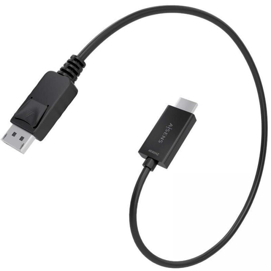 Cable Conversor Aisens A125-0891/ DisplayPort Macho - HDMI 4K Macho/ 60cm/ Negro