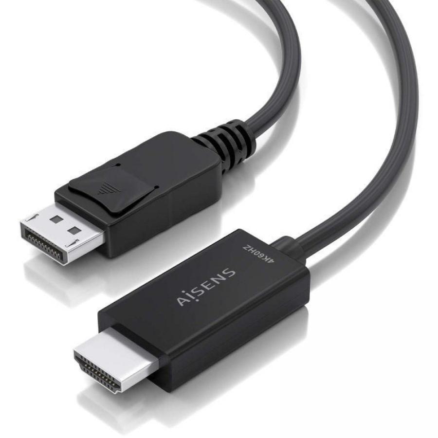 Cable Conversor Aisens A125-0891/ DisplayPort Macho - HDMI 4K Macho/ 60cm/ Negro