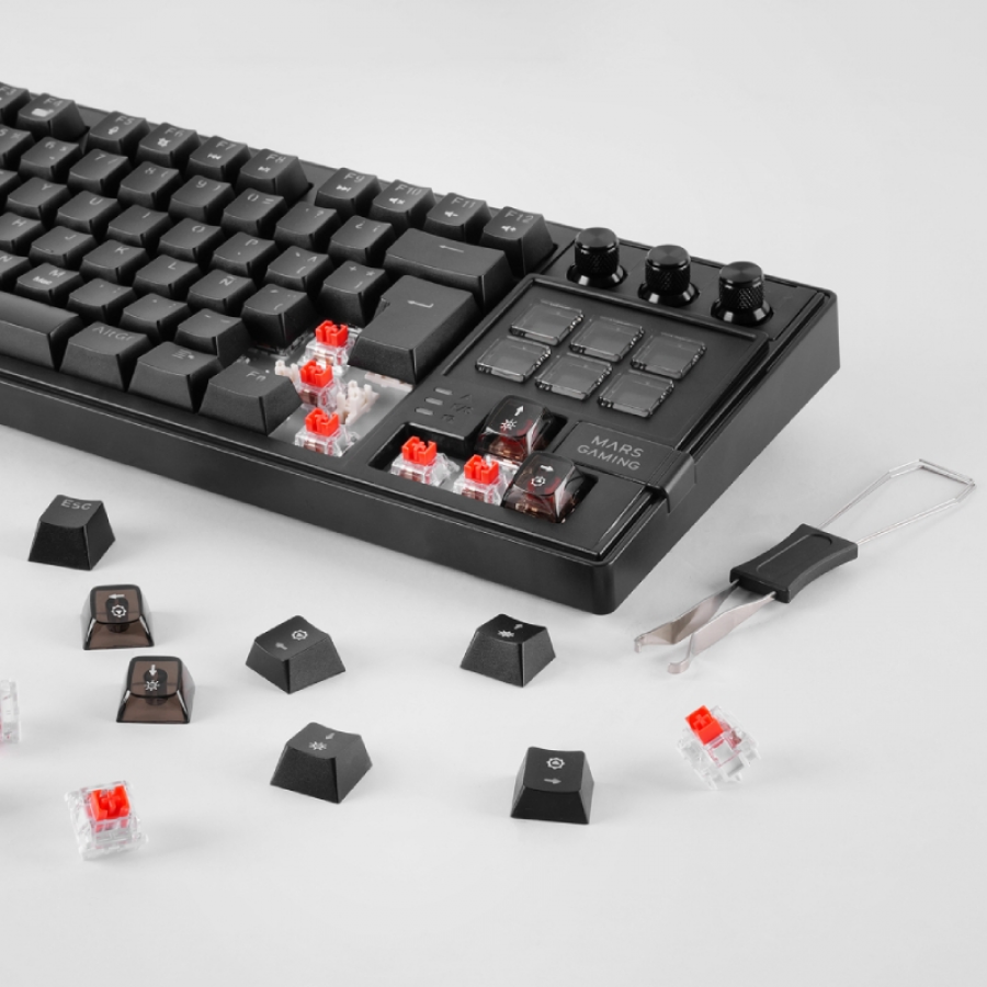 Teclado Gaming Mecánico Mars Gaming MK-MASTER/ Switch Rojo/ Negro
