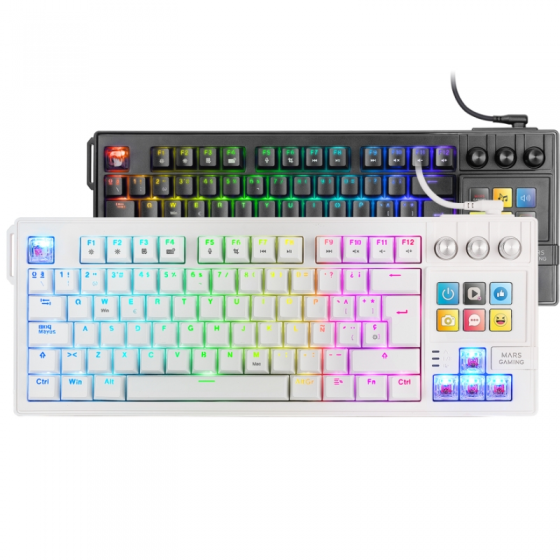 Teclado Gaming Mecánico Mars Gaming MK-MASTER/ Switch Rojo/ Blanco