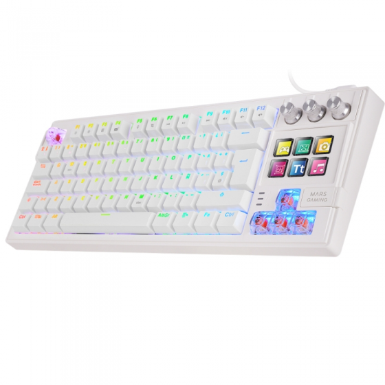 Teclado Gaming Mecánico Mars Gaming MK-MASTER/ Switch Rojo/ Blanco