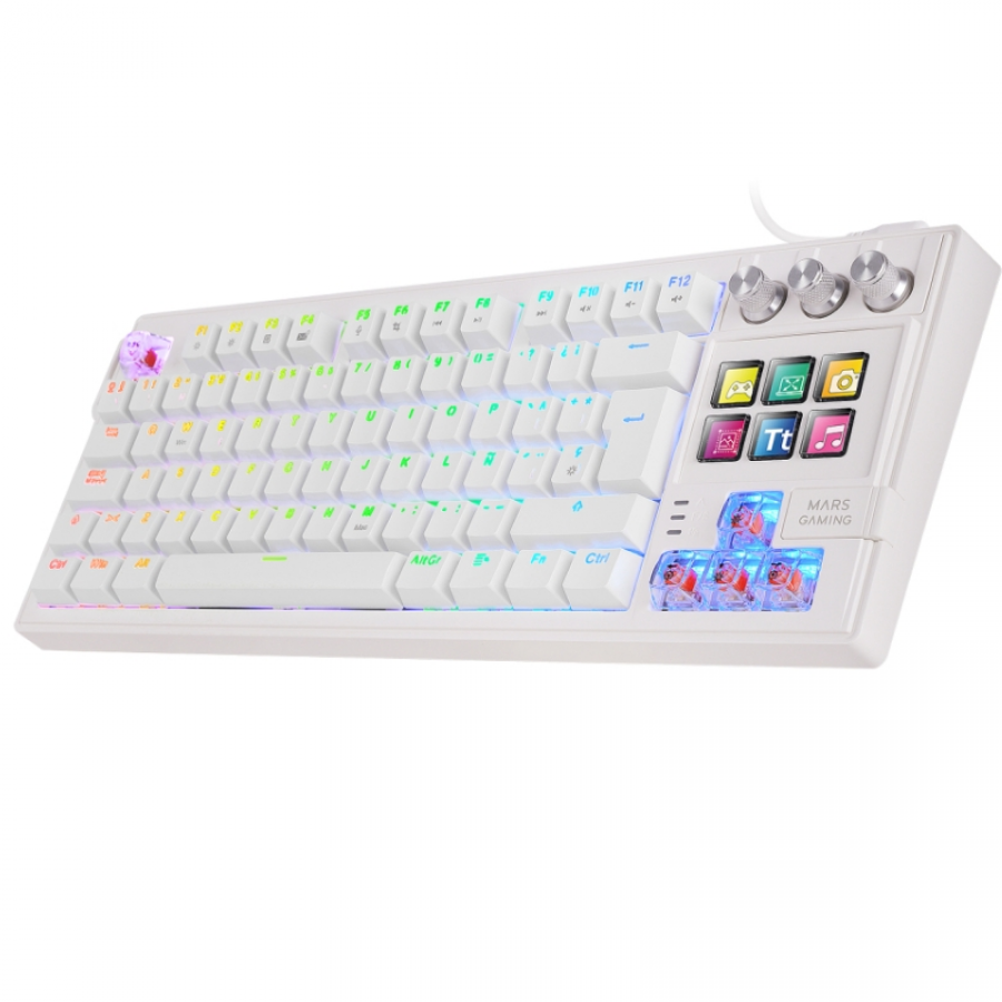 Teclado Gaming Mecánico Mars Gaming MK-MASTER/ Switch Rojo/ Blanco