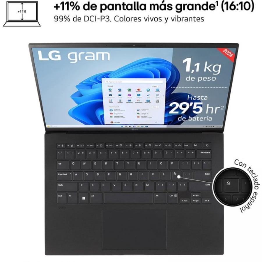 Portátil LG Gram 14ZB90S-G.AX55BN Intel Core Ultra 5-115U/ 16GB/ 512GB SSD/ 14'/ Sin Sistema Operativo