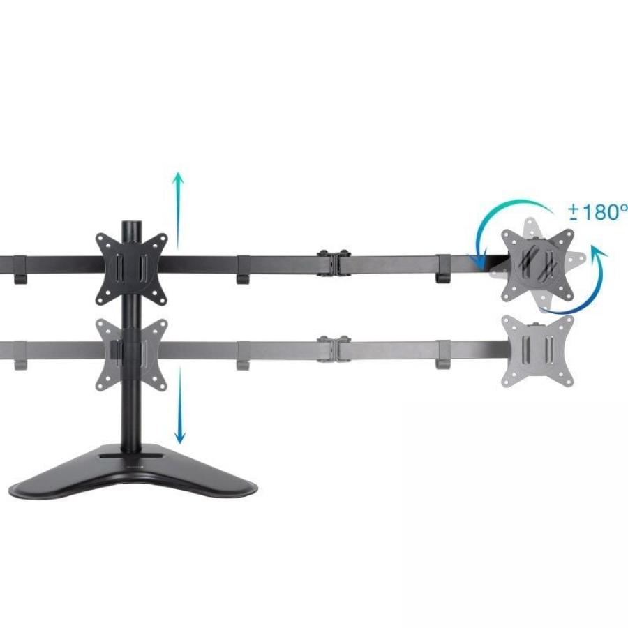 Soporte de Sobremesa para 3 Monitores TooQ DB1704TN-B/ Giratorio/ Inclinable/ hasta 7kg