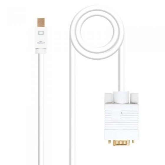 Cable Conversor Nanocable 10.15.4102/ Mini DP Macho - VGA Macho/ 2m/ Blanco