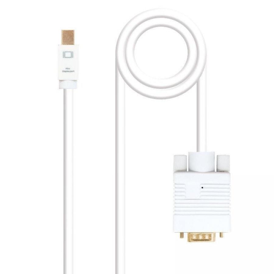 Cable Conversor Nanocable 10.15.4102/ Mini DP Macho - VGA Macho/ 2m/ Blanco