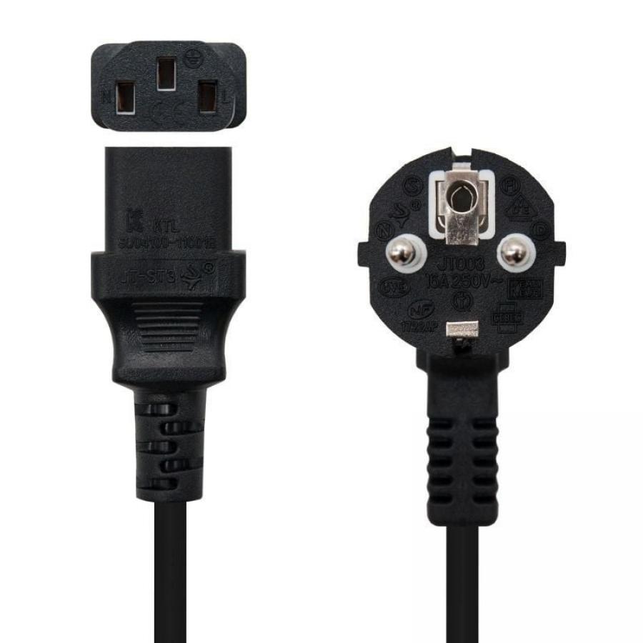 Cable Alimentación CPU Nanocable 10.22.0110/ Schuko Macho - C13 Hembra/ 10m/ Negro