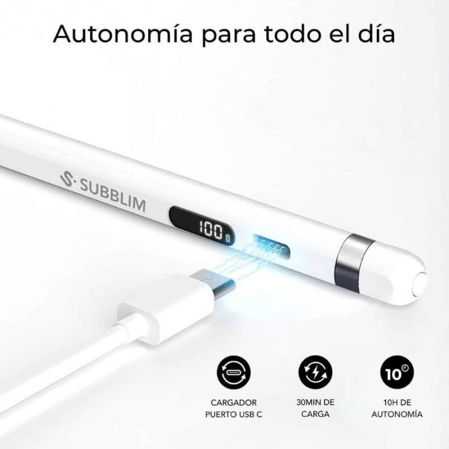 Lápiz Electrónico Subblim NoteFlow Pen para Android y Windows/ Blanco