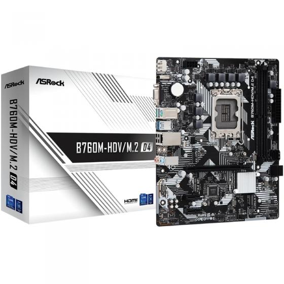 Placa Base Asrock B760M-HDV M2 D4 Socket 1700/ DDR4/ PCIe 4.0/ Micro ATX