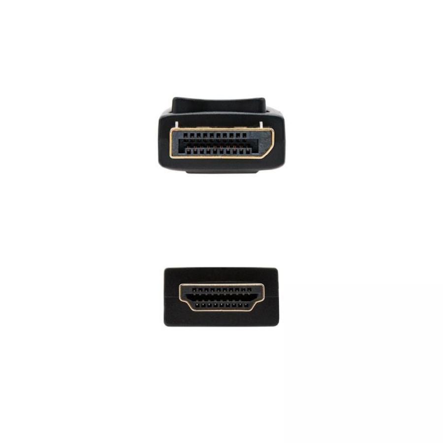Cable DisplayPort Nanocable 10.15.4302/ DisplayPort Macho - HDMI Macho/ 2m/ Negro