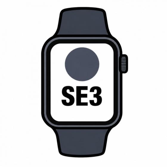 Apple Watch SE3/ GPS/ 44mm/ Caja de Aluminio Medianoche/ Correa Deportiva Azul Marino S/M