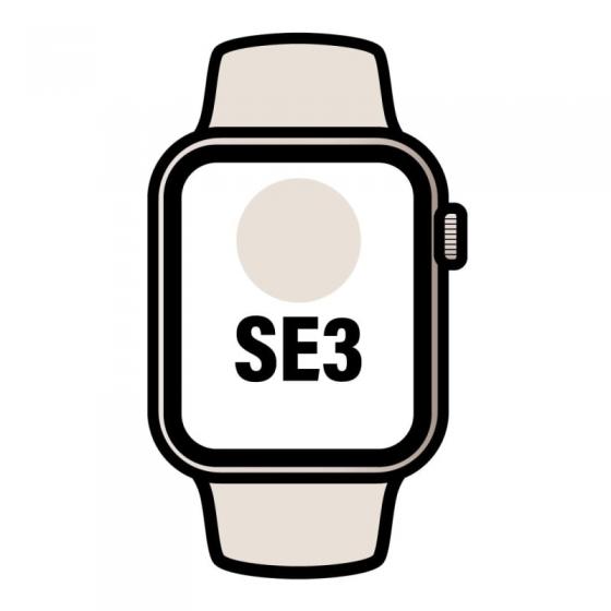 Apple Watch SE3/ GPS/ Cellular/ 40mm/ Caja de Aluminio Blanco Estrella/ Correa Deportiva Arena S/M