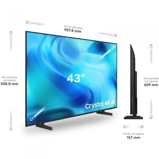 Televisor Samsung Crystal 4K AI U8075H 43'/ Ultra HD 4K/ Smart TV/ WiFi