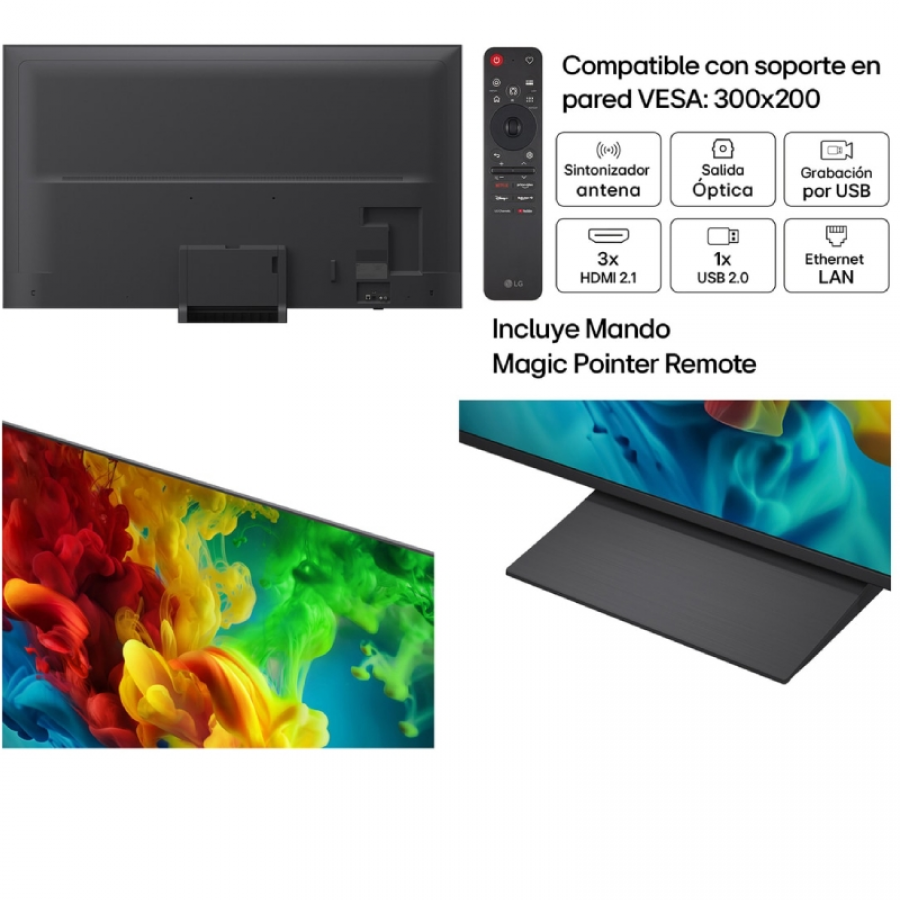 Televisor LG QNED evo AI QNED83B Mini LED 75QNED83B6A 75'/ Ultra HD 4K/ Smart TV/ WiFi