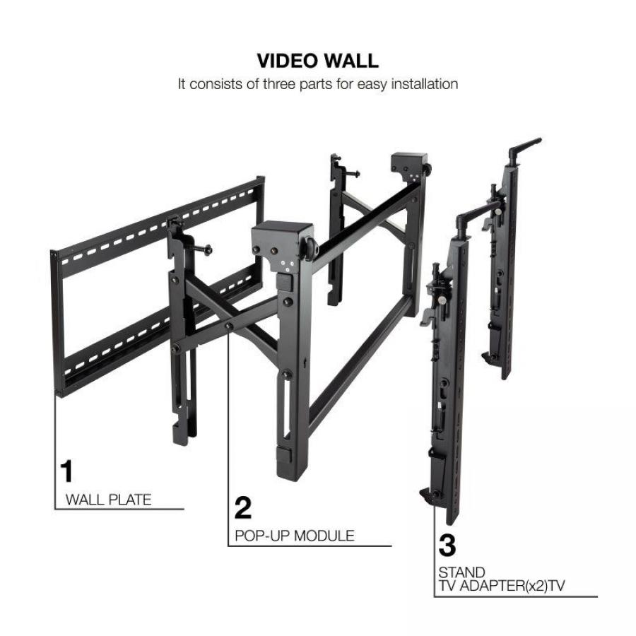 Soporte de Pared para Videowall Inclinable Tooq TQVW4570T para TV de 45-70'/ hasta 70kg