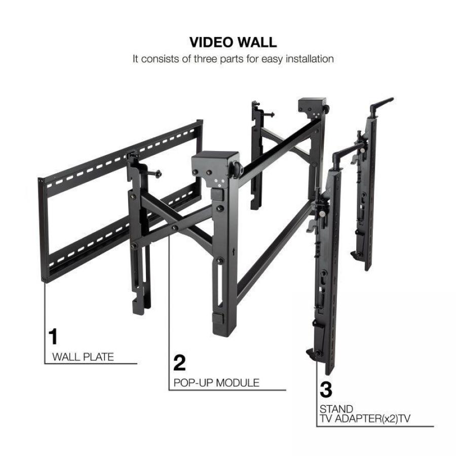Soporte de Pared para Videowall Inclinable Tooq TQVW5470T para TV de 54-70'/ hasta 70kg