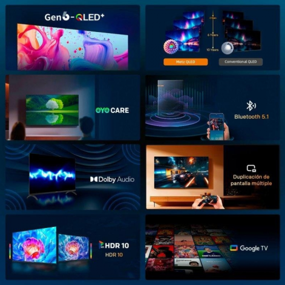 Televisor Metz QLED 43MQH7030Z 43'/ Full HD/ Smart TV/ WiFi