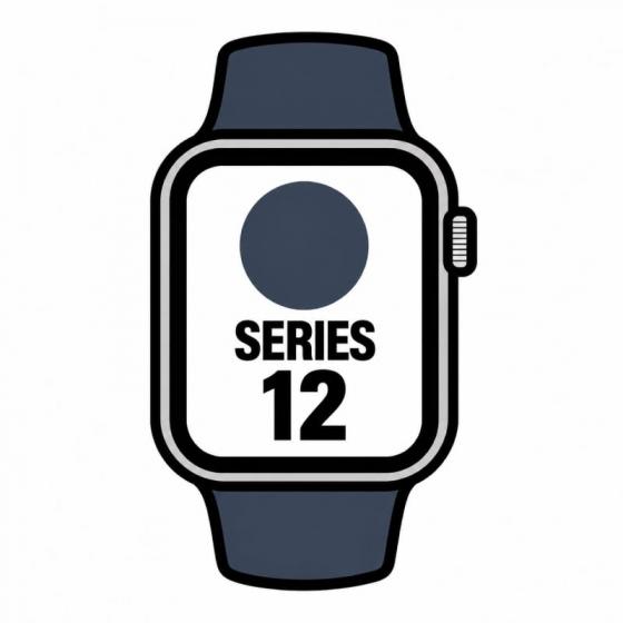Apple Watch Series 12/ GPS/ Cellular/ 46mm/ Gris Espacial/ Correa Deportiva Azul Marino (M/L)