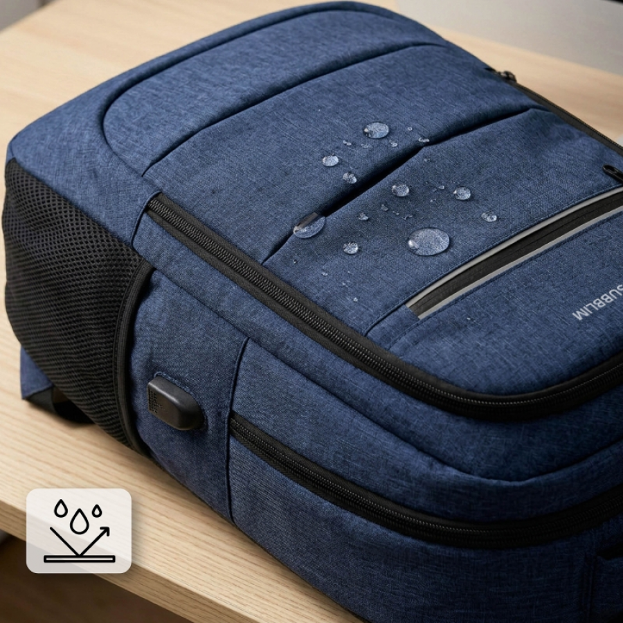 Mochila Subblim City Plus Backpack para Portátiles hasta 16'/ Puerto USB/ Azul