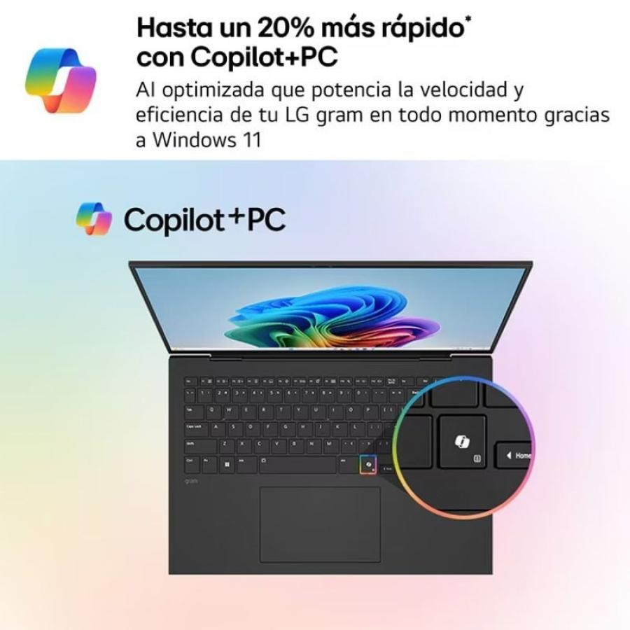 Portátil LG Gram 16Z90TL-V.AZ85BN Intel Core Ultra 7-258V/ 32GB/ 512GB SSD/ 16'/ Win11 Pro