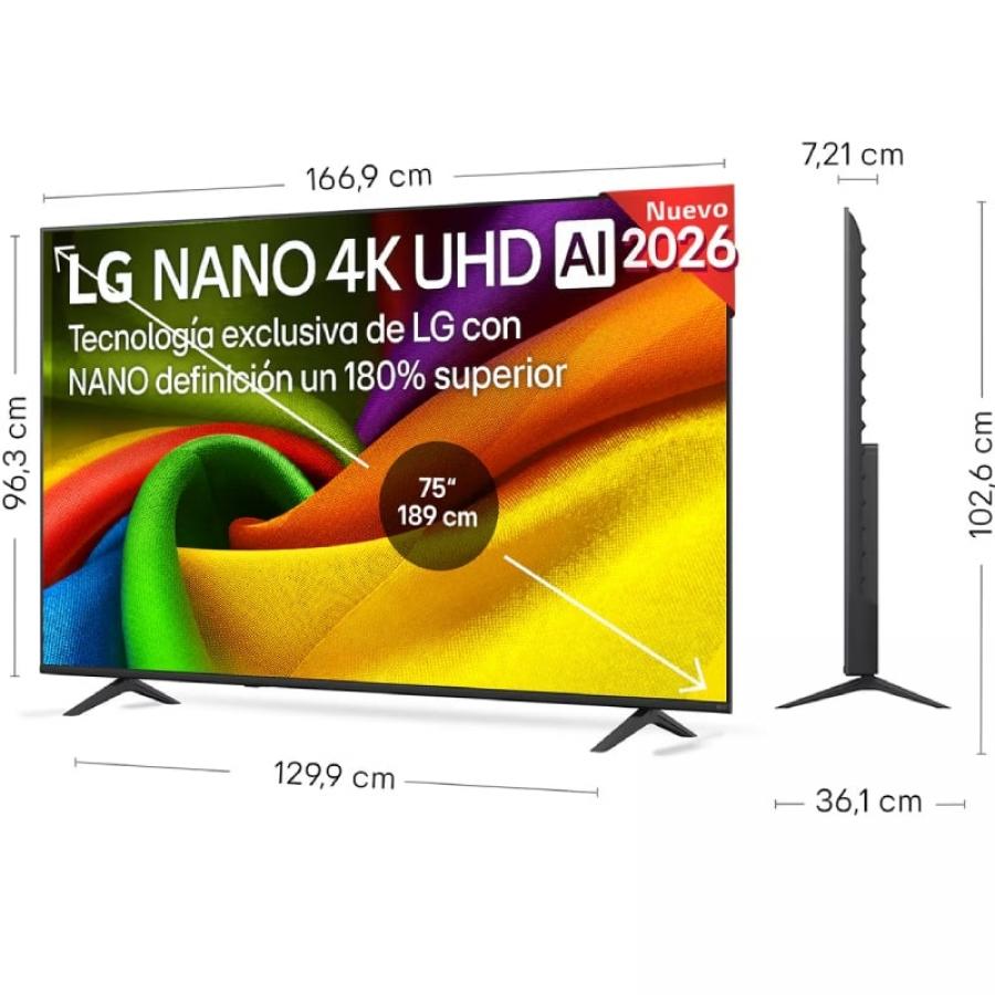 Televisor LG NanoCell 75NU8E0B3LA 75'/ Ultra HD 4K/ Smart TV/ WiFi/ Negro