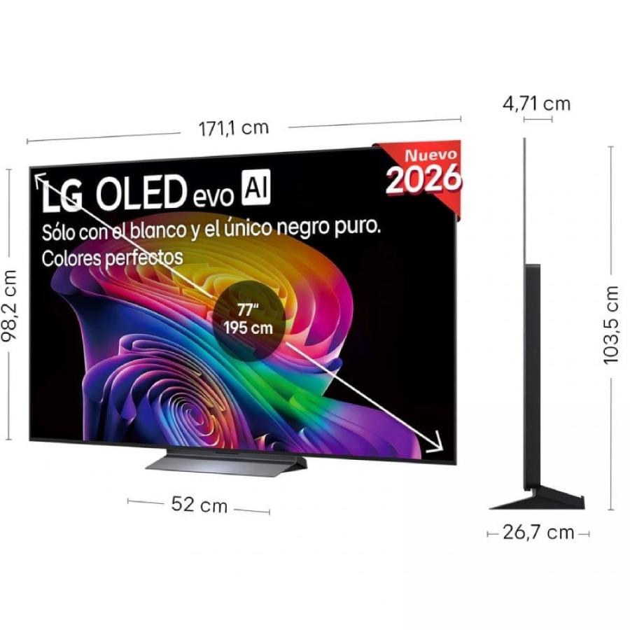 Televisor LG OLED evo AI C6 OLED77C66LB 77'/ Ultra HD 4K/ Smart TV/ WiFi