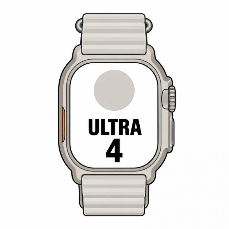 Apple Watch Ultra 4/ GPS/ 49mm/ Caja de Titanio Natural/ Correa Ocean Gris Translúcido