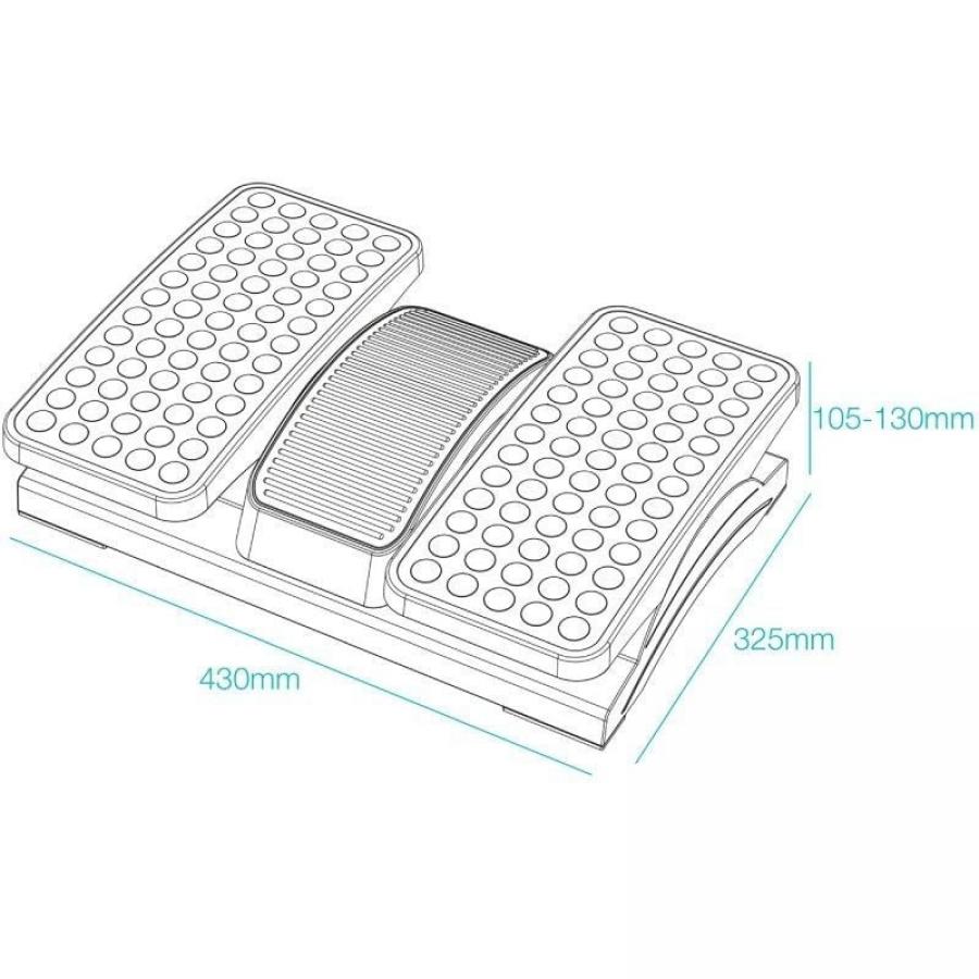Reposapiés Ajustable/ Inclinable TooQ TQFR0605-B/ 430 x 320 x 105-130 mm