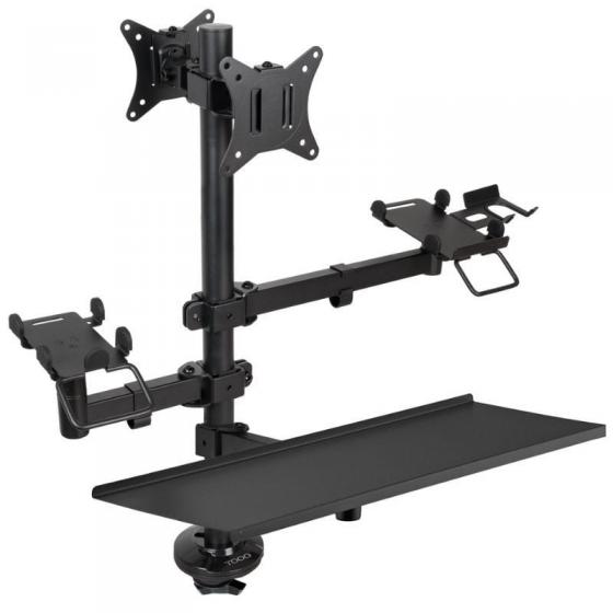 Soporte de Mesa para TPV 2 Monitores TooQ TQPM0003/ Giratorio/ Inclinable/ Rotatorio/ hasta 9kg
