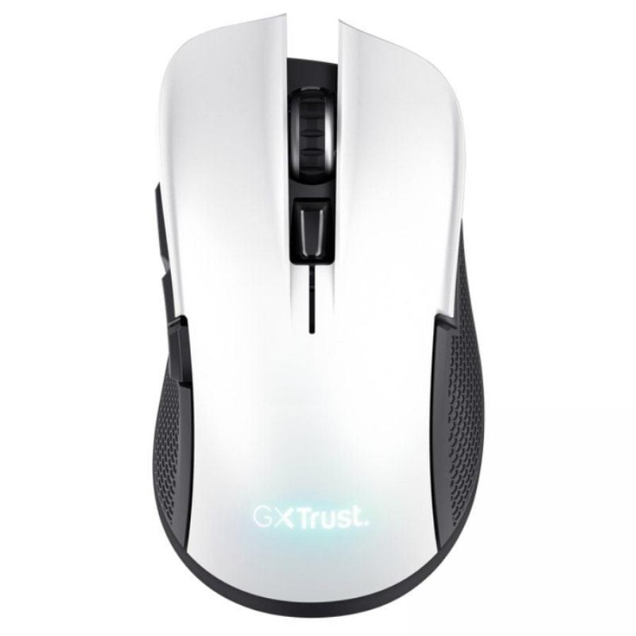 Ratón Gaming Inalámbrico Trust Gaming GXT 923W YBAR/ Batería recargable/ Hasta 7200 DPI/ Blanco
