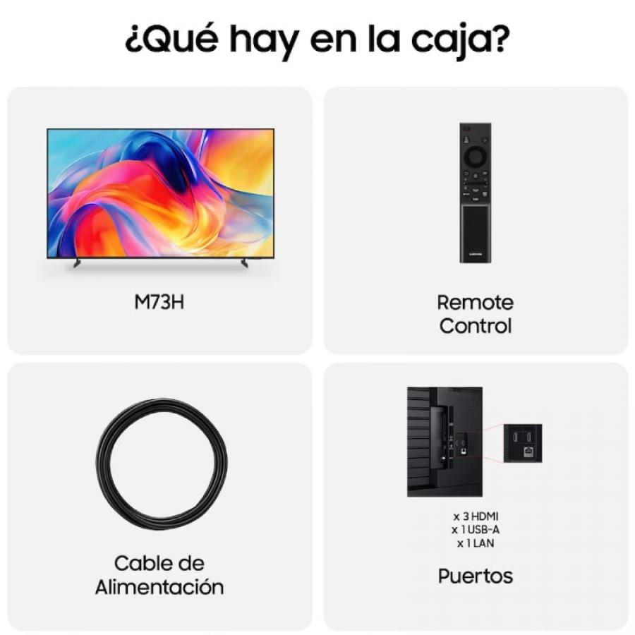 Televisor Samsung Mini LED M73H 75'/ Ultra HD 4K/ Smart TV/ WiFi