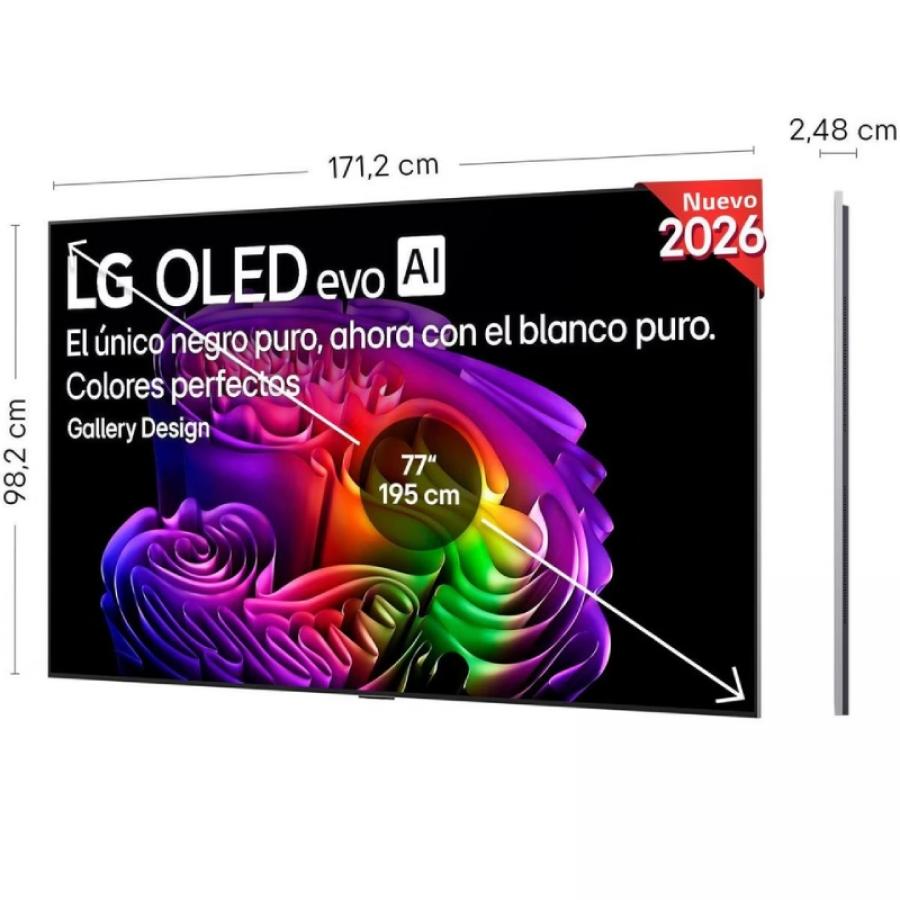 Televisor LG OLED Evo AI G6 OLED77G68LW 77'/ Ultra HD 4K/ Smart TV/ WiFi
