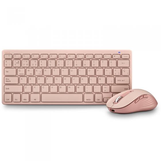 Teclado y Ratón Inalámbricos NGS Fantasy Kit/ Rosa/ Frances